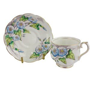 Vintage 50s Royal Albert Bone China No 9 Morning Glory Tea Cup and Saucer